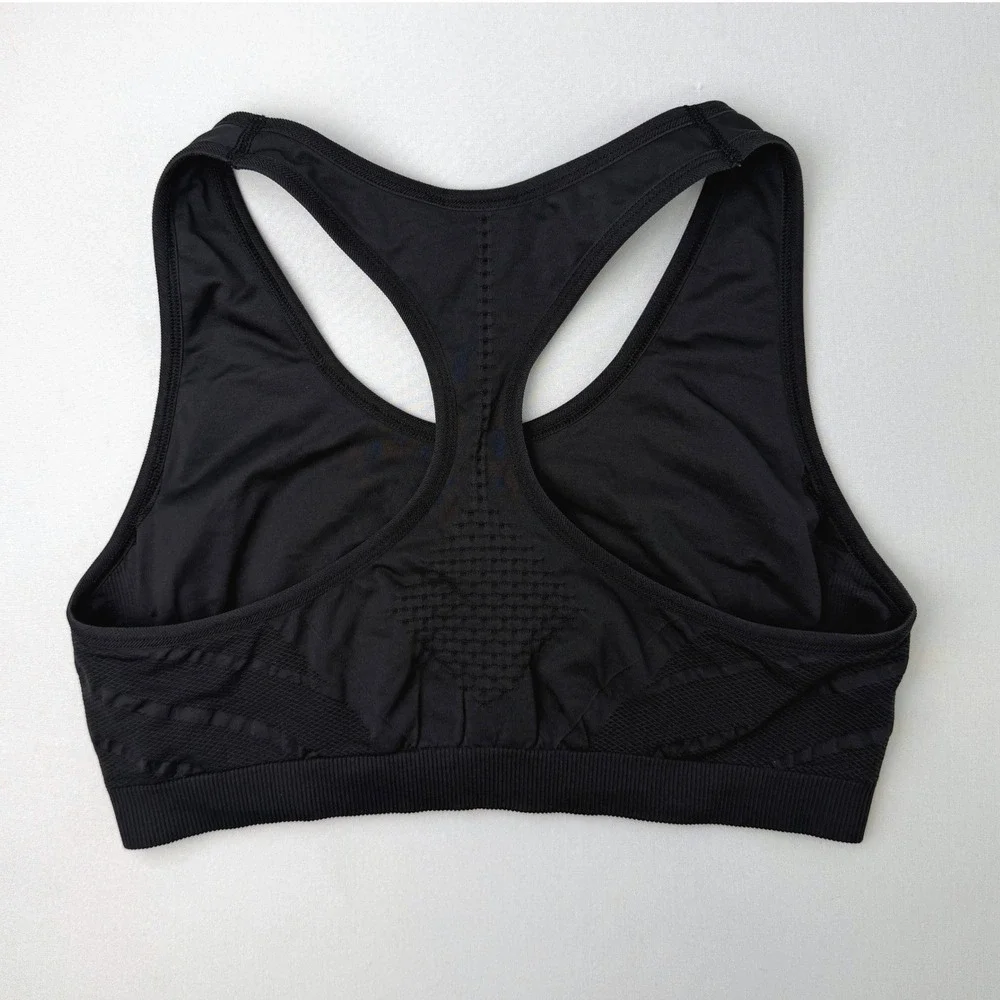 Adidas Sports Bra Womens M Black Good Racerback Seamless Knit Activewear
